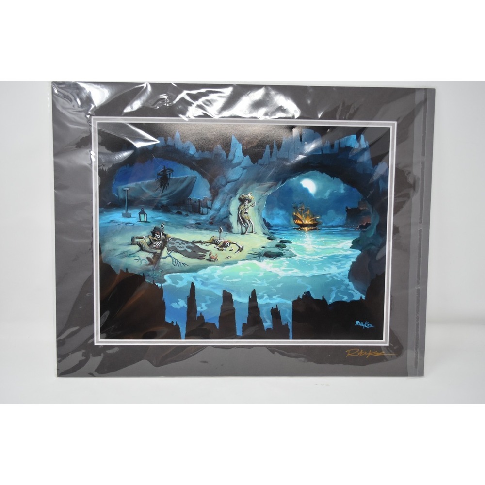 Disney Parks Rob Kaz They Tell No Tales Art Print Pirates Cave Matted 16x20